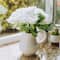 Flora Bunda® 11.5" White Peony Arrangement in Ceramic Watering Vase